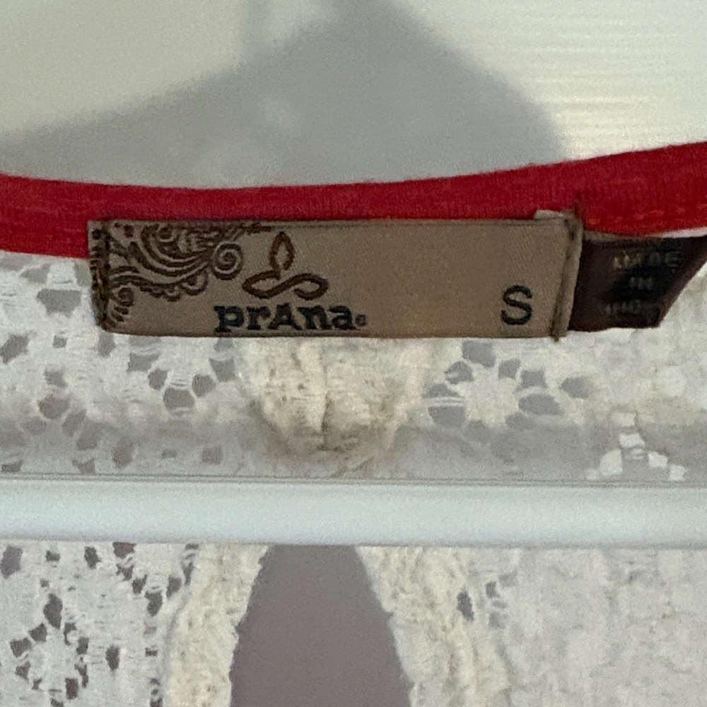 Prana Red and Cream Lace Casual Dress - Picture 2 of 5